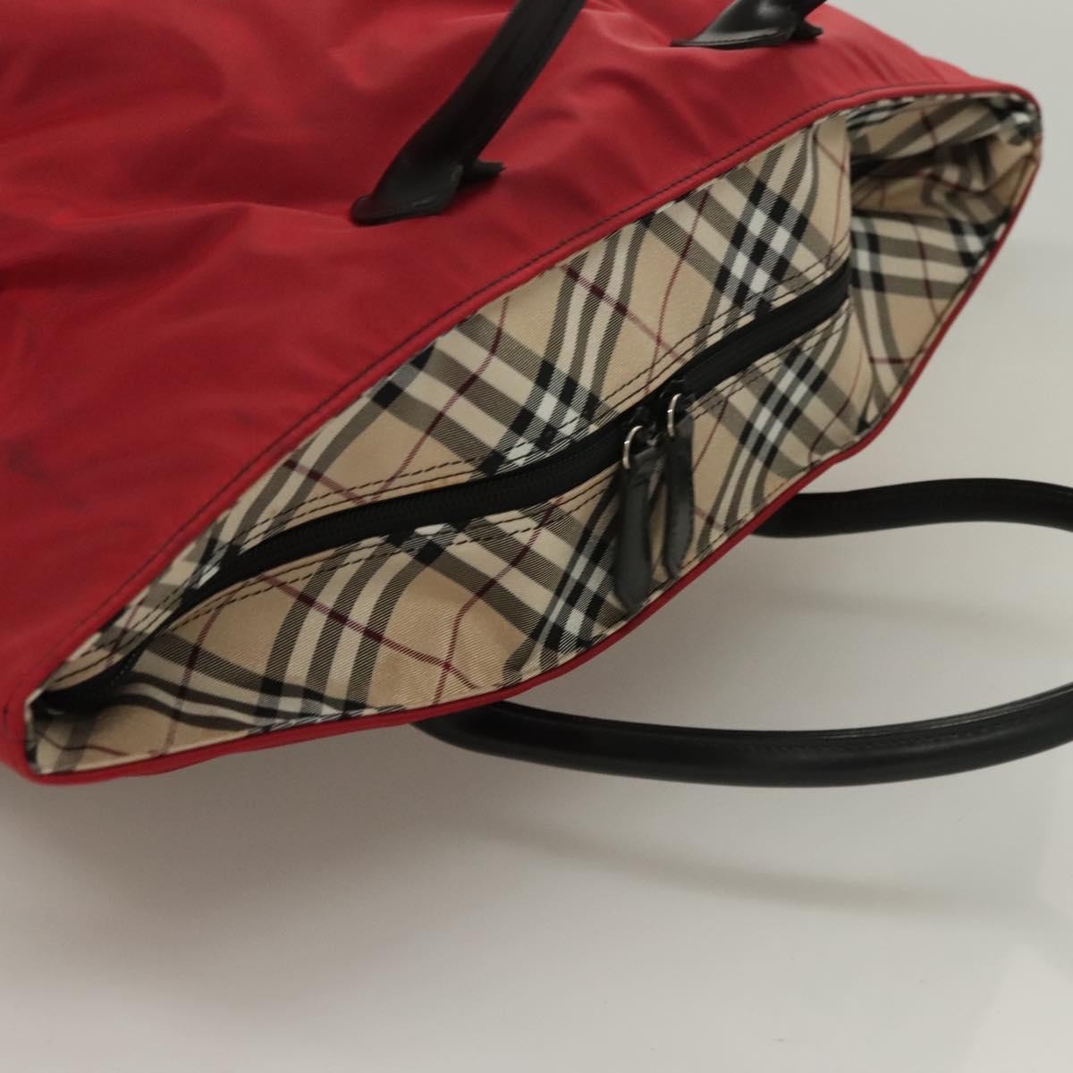 Burberry Nova Check Tote Nylon, RED, NYLON, Tote bag