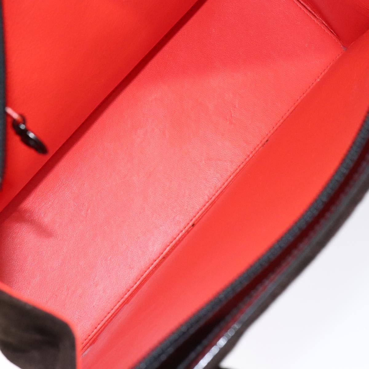 Chanel Vintage Logo Tote Suede, BROWN, SUEDE, Tote bag