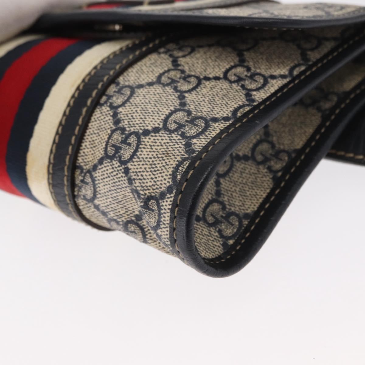 Gucci Vintage Web Belt Bag GG Coated Canvas, NAVY, PVC, Clutche & pouche