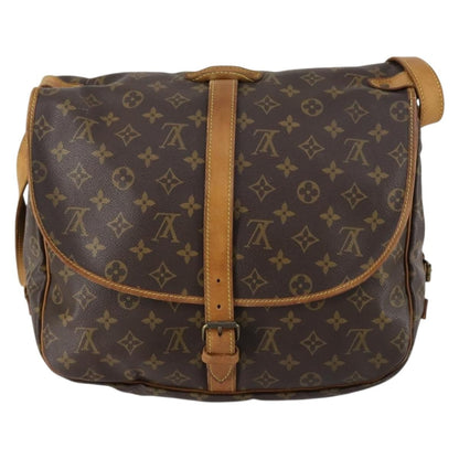 Louis Vuitton Saumur Handbag Monogram Canvas, BROWN, CANVAS, Shoulder bag