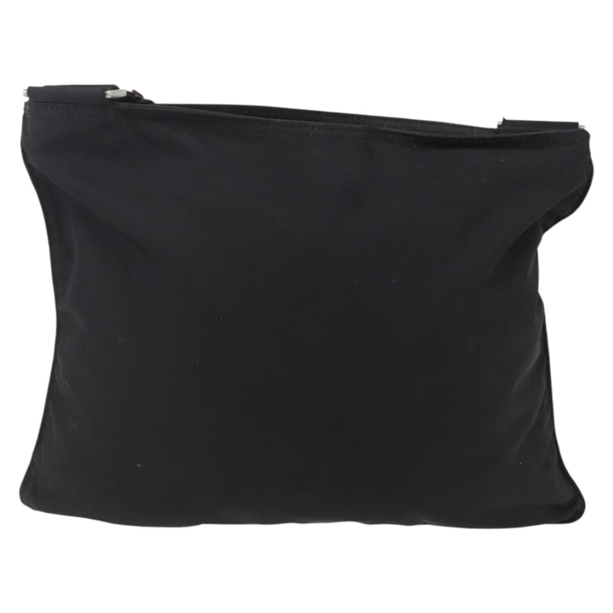 Prada Flat Messenger Bag Tessuto, BLACK, NYLON, Shoulder bag