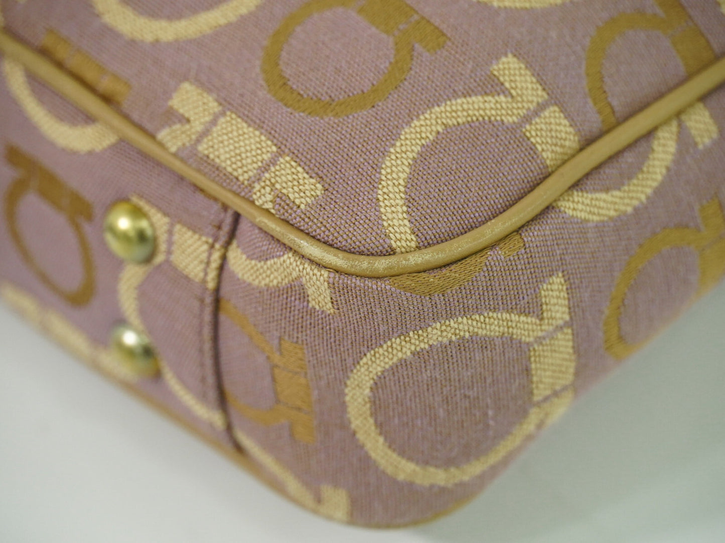 Salvatore Ferragamo Gancini Shoulder Bag Canvas, PURPLE, CANVAS, Shoulder bag