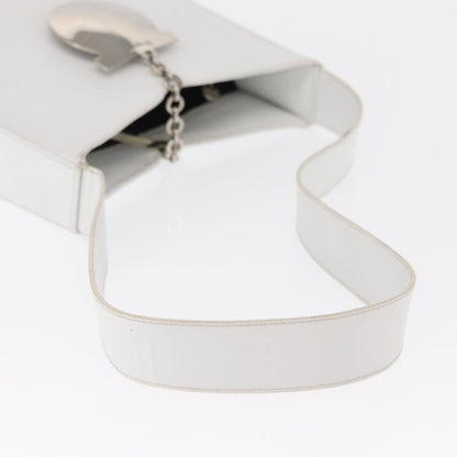 Salvatore Ferragamo Gancini Shoulder Bag Leather, WHITE, LEATHER, Shoulder bag