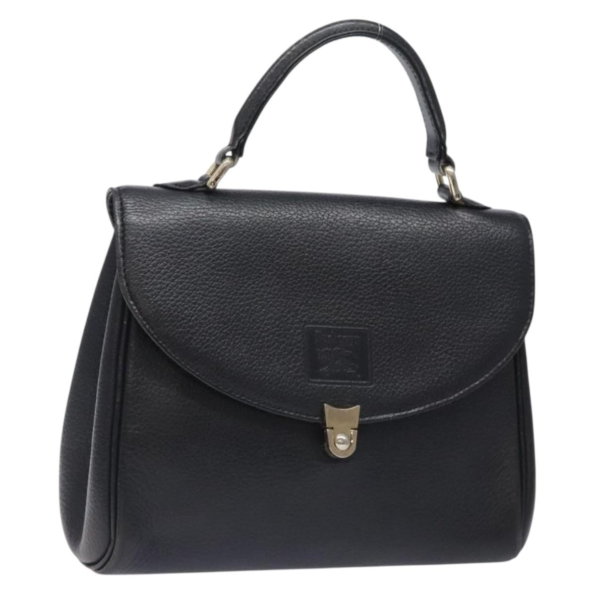 Burberry Vintage Handbag Leather, BLACK, LEATHER, Handbag