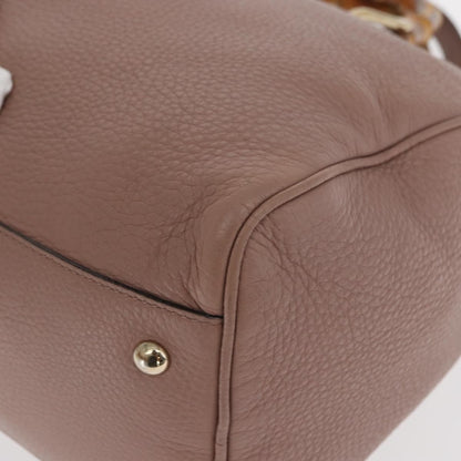 Gucci Bamboo Shopper Tote Leather, PINK, LEATHER, Handbag
