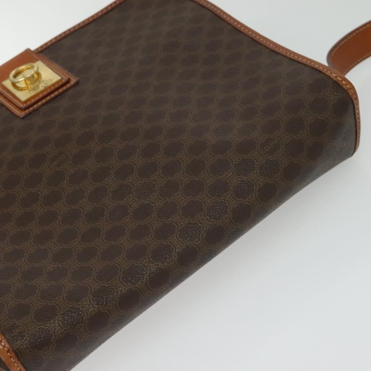 Celine Macadam Shoulder Bag PVC Leather, BROWN, CANVAS, Shoulder bag