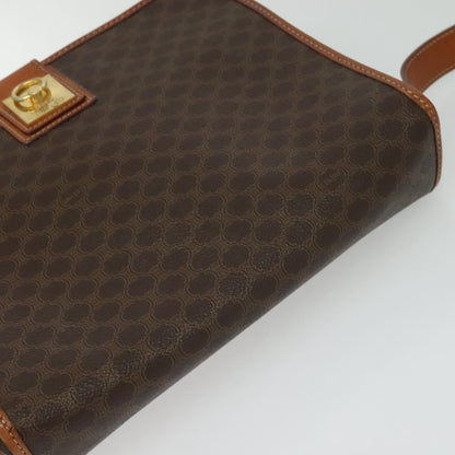 Celine Macadam Shoulder Bag PVC Leather, BROWN, CANVAS, Shoulder bag