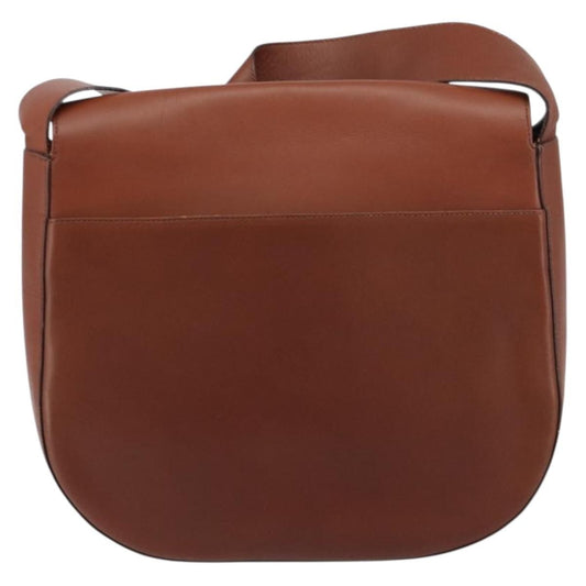 Salvatore Ferragamo Gancini Shoulder Bag Leather, BROWN, LEATHER, Shoulder bag