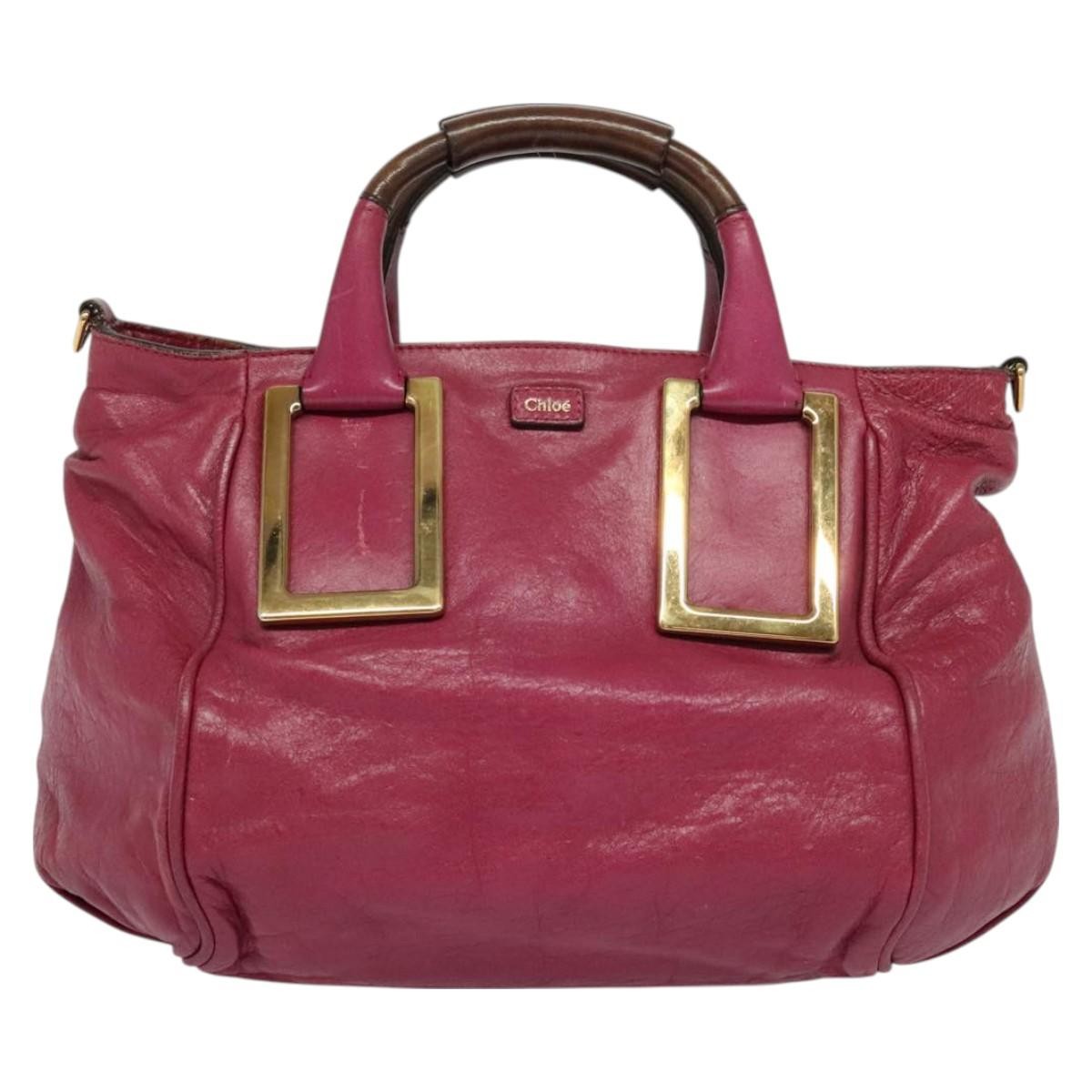 Chloe Ethel Tote Leather, PINK, LEATHER, Tote bag