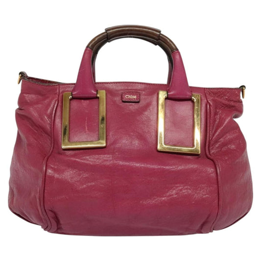 Chloe Ethel Tote Leather, PINK, LEATHER, Tote bag