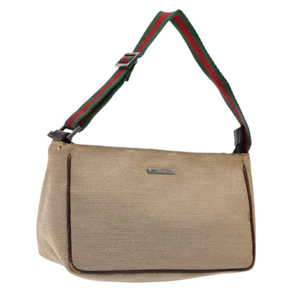 Gucci Sherry line pouch Canvas, BEIGE, CANVAS, Clutche & pouche