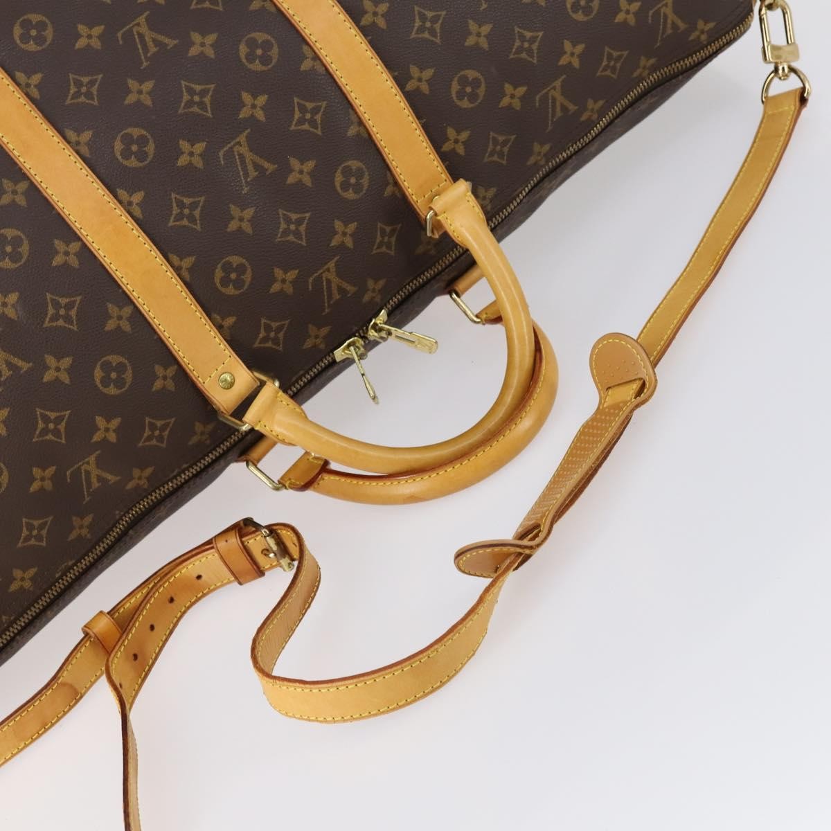 Louis Vuitton Keepall Bandouliere Bag Monogram Canvas, BROWN, CANVAS, Travel bag