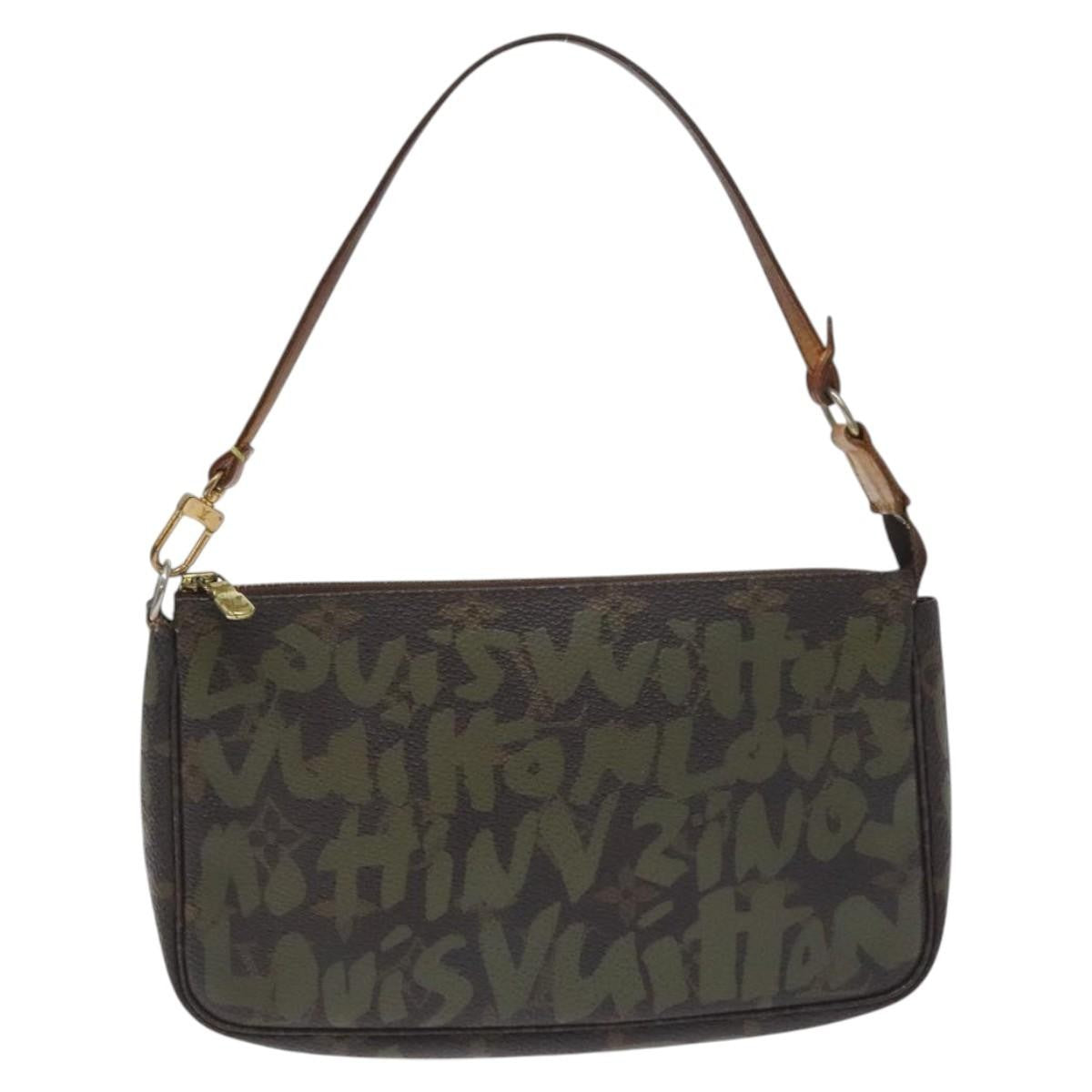 Louis Vuitton Pochette Accessoires Limited Edition Monogram Graffiti, KHAKI, CANVAS, Clutche & pouche