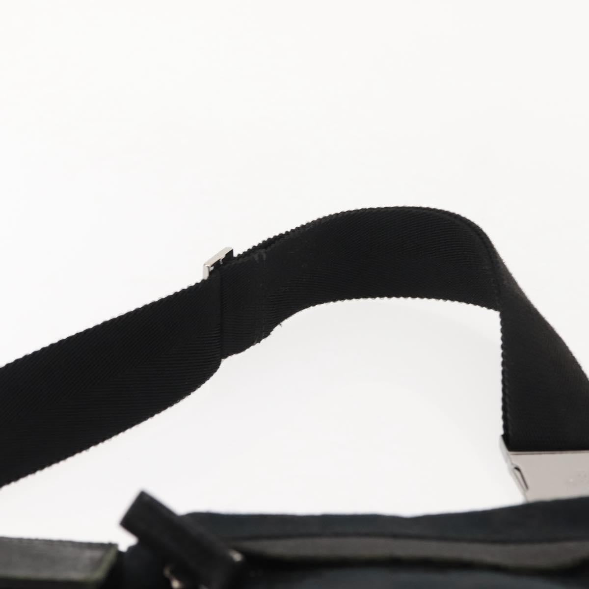 Gucci Vintage Double Belt Bag GG Canvas with Leather, BLACK, CANVAS, Shoulder bag