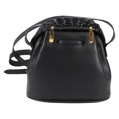 Salvatore Ferragamo Gancini Shoulder Bag Leather, BLACK, LEATHER, Shoulder bag