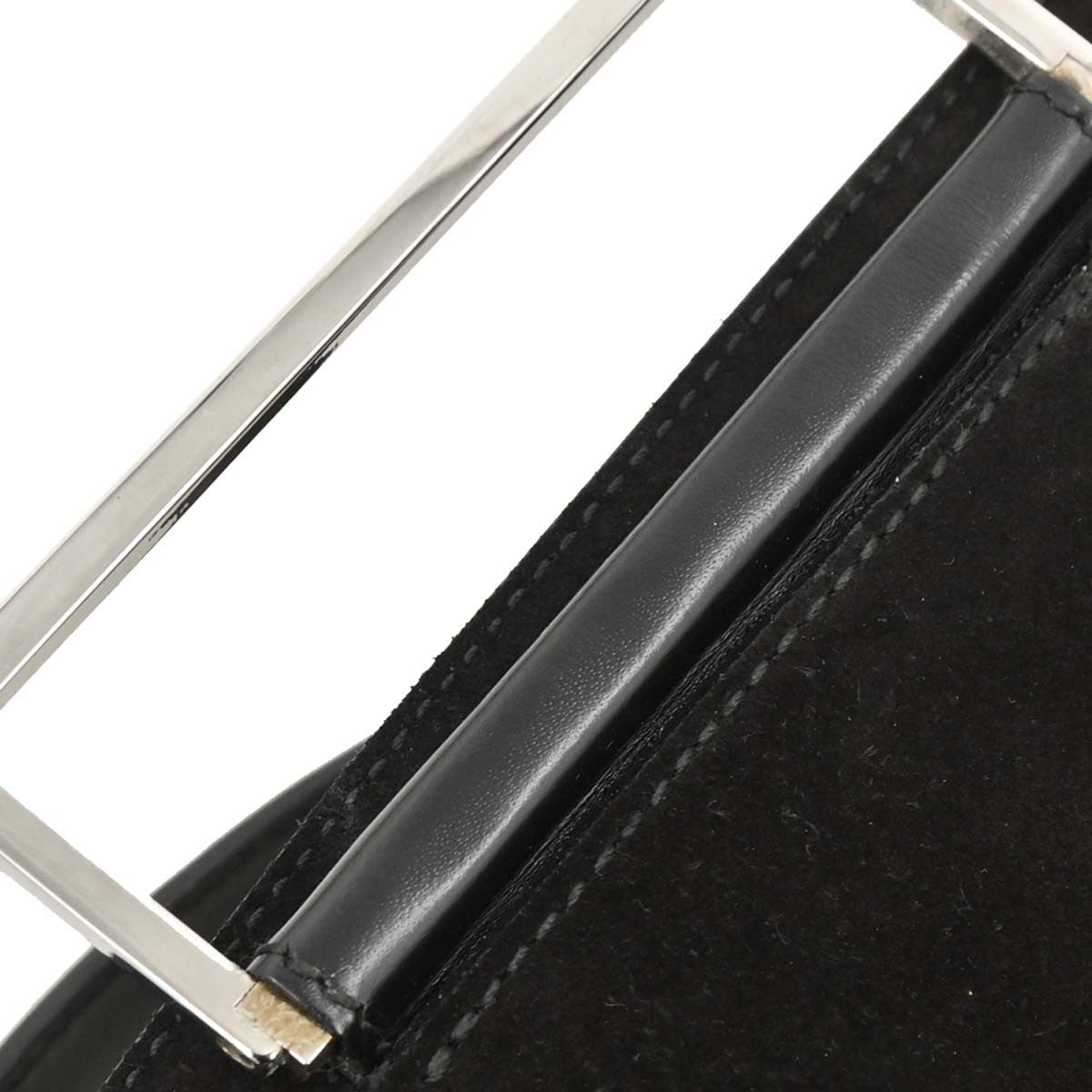 Salvatore Ferragamo Vintage Gancini Top Handle Bag Embossed Leather, BLACK, LEATHER, Handbag