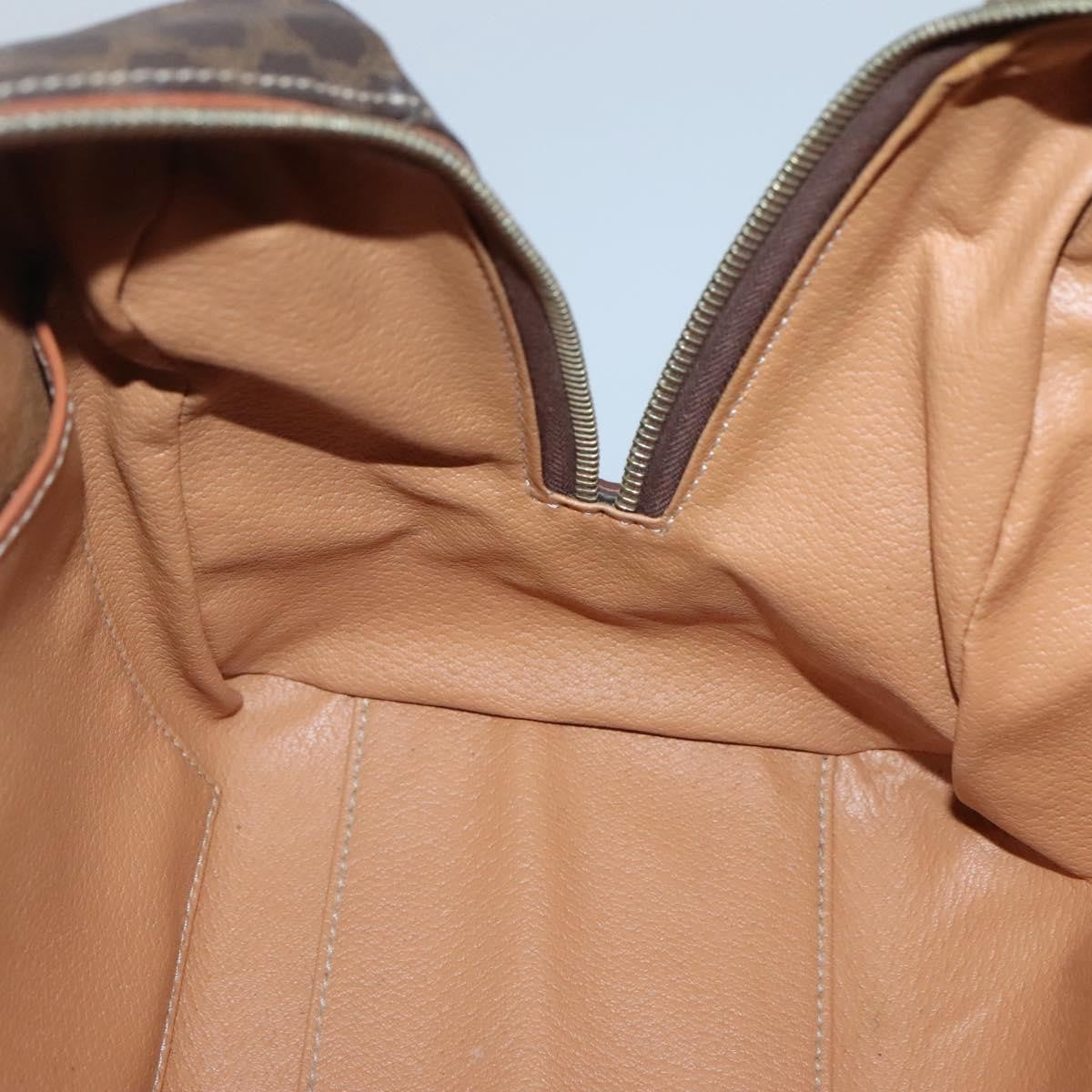 Celine Macadam Handbag Macadam with leather, BROWN, CANVAS, Handbag