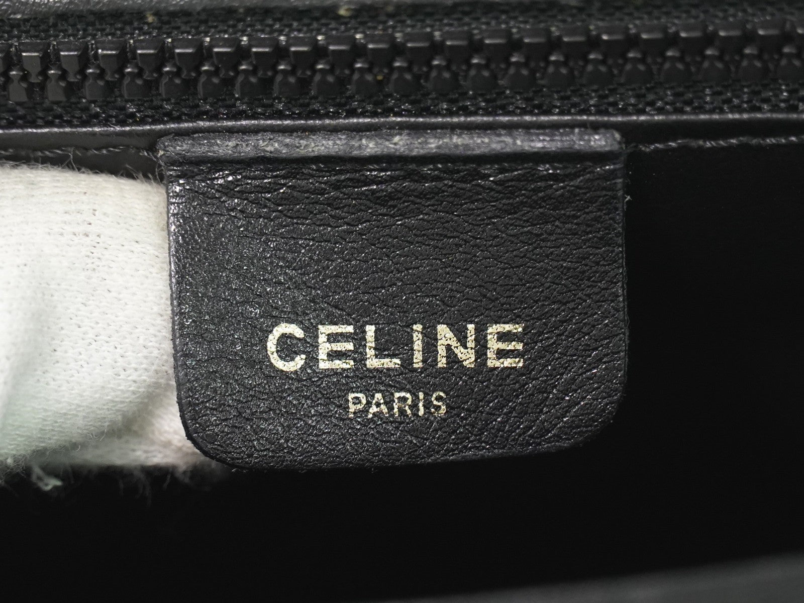 Celine Vintage Shoulder Bag Leather, BLACK, LEATHER, Shoulder bag