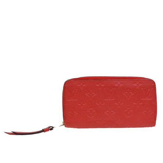 Louis Vuitton Zippy Wallet NM Leather Empreinte, RED, LEATHER, Wallets