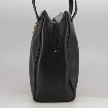 Celine Circle Logo Handbag Leather, BLACK, LEATHER, Handbag