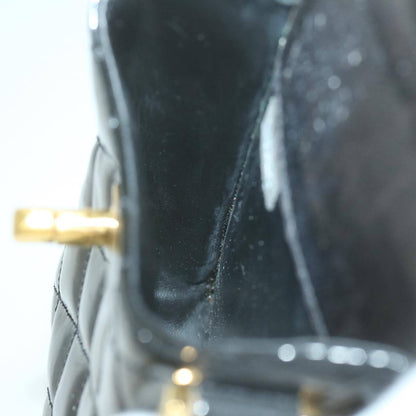 Chanel Vintage CC Flap Phone Holder Crossbody Bag Quilted Patent, BLACK, PATENT_LEATHER, Crossbody bag