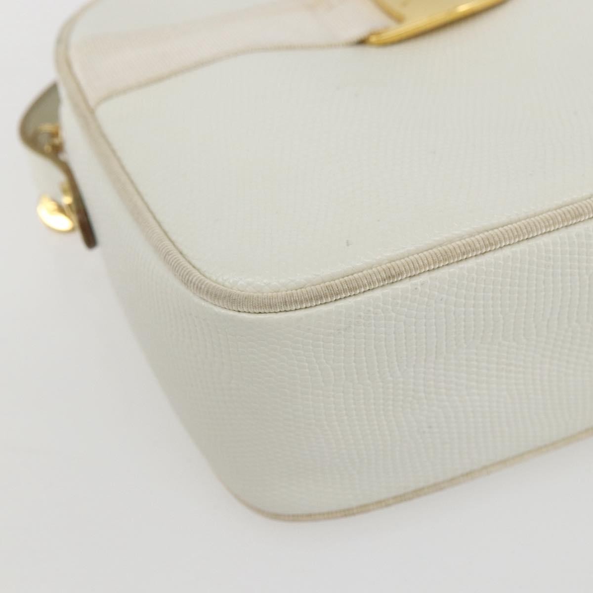 Salvatore Ferragamo Vala Shoulder Bag Leather, WHITE, LEATHER, Shoulder bag