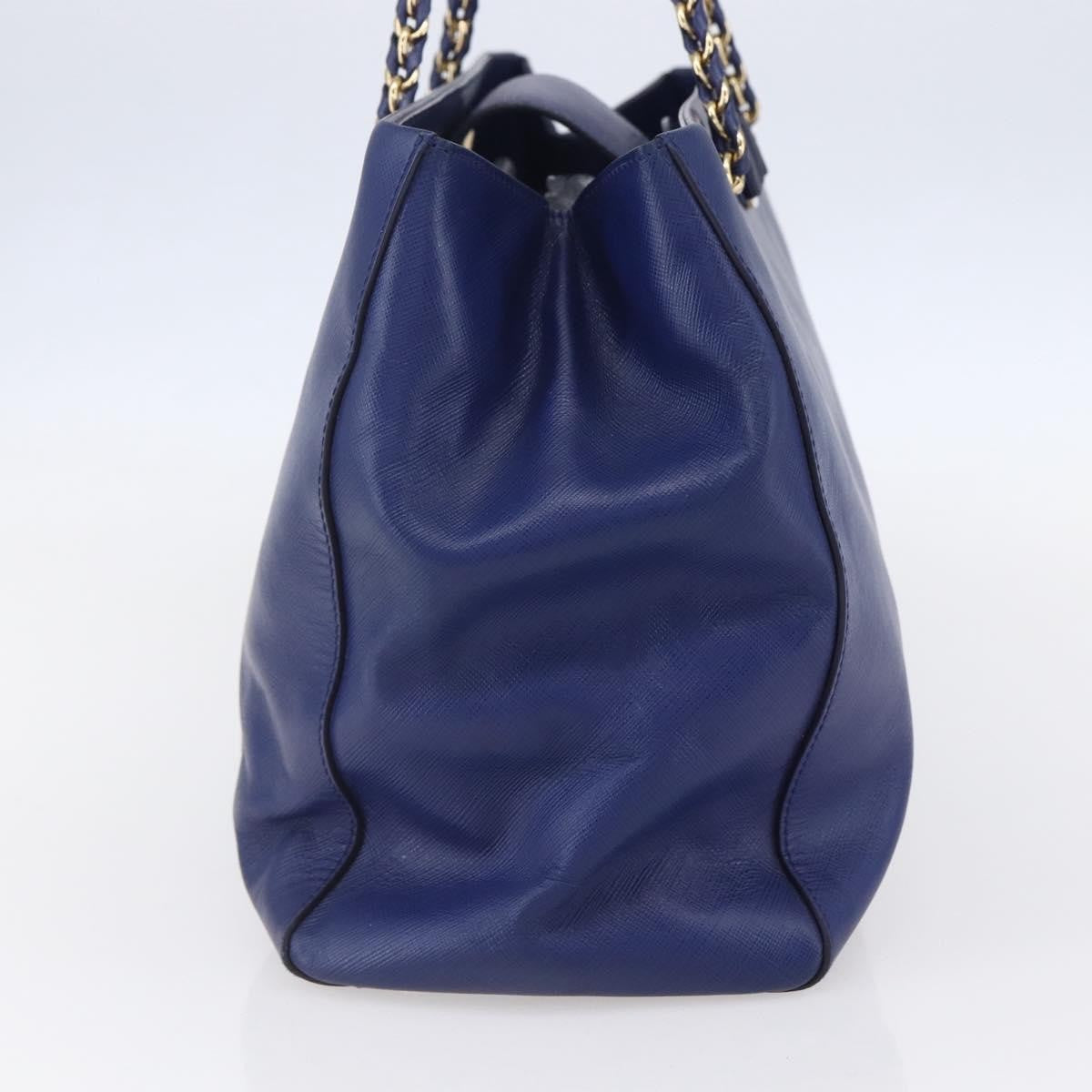 Salvatore Ferragamo Vara Bow Chain Tote Leather, BLUE, LEATHER, Tote bag