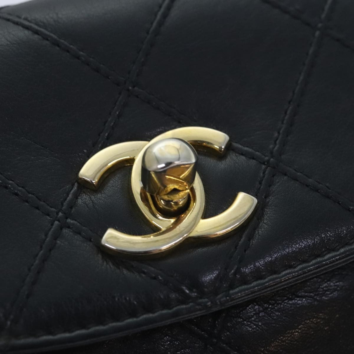 Chanel Vintage Flap Waist Bag Leather, BLACK, LEATHER, Clutche & pouche