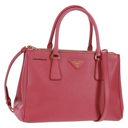 Prada Double Zip Lux Tote Saffiano Leather, Pink, Leather, Handbag