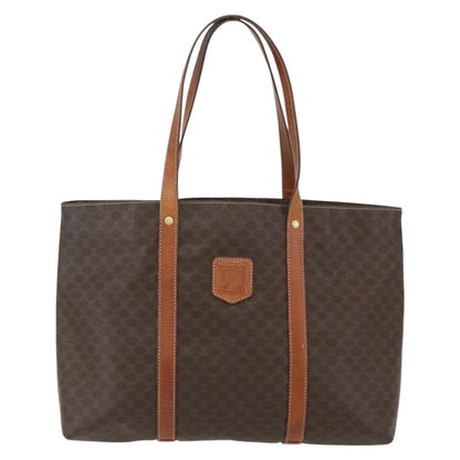 Celine Vintage Macadam Tote bag Canvas and Leather, BROWN, CANVAS, Tote bag