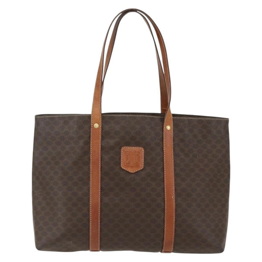 Celine Vintage Macadam Tote bag Canvas and Leather, BROWN, CANVAS, Tote bag