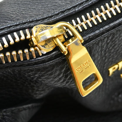 Prada Vintage Handbag Leather, Black, Leather, Handbag