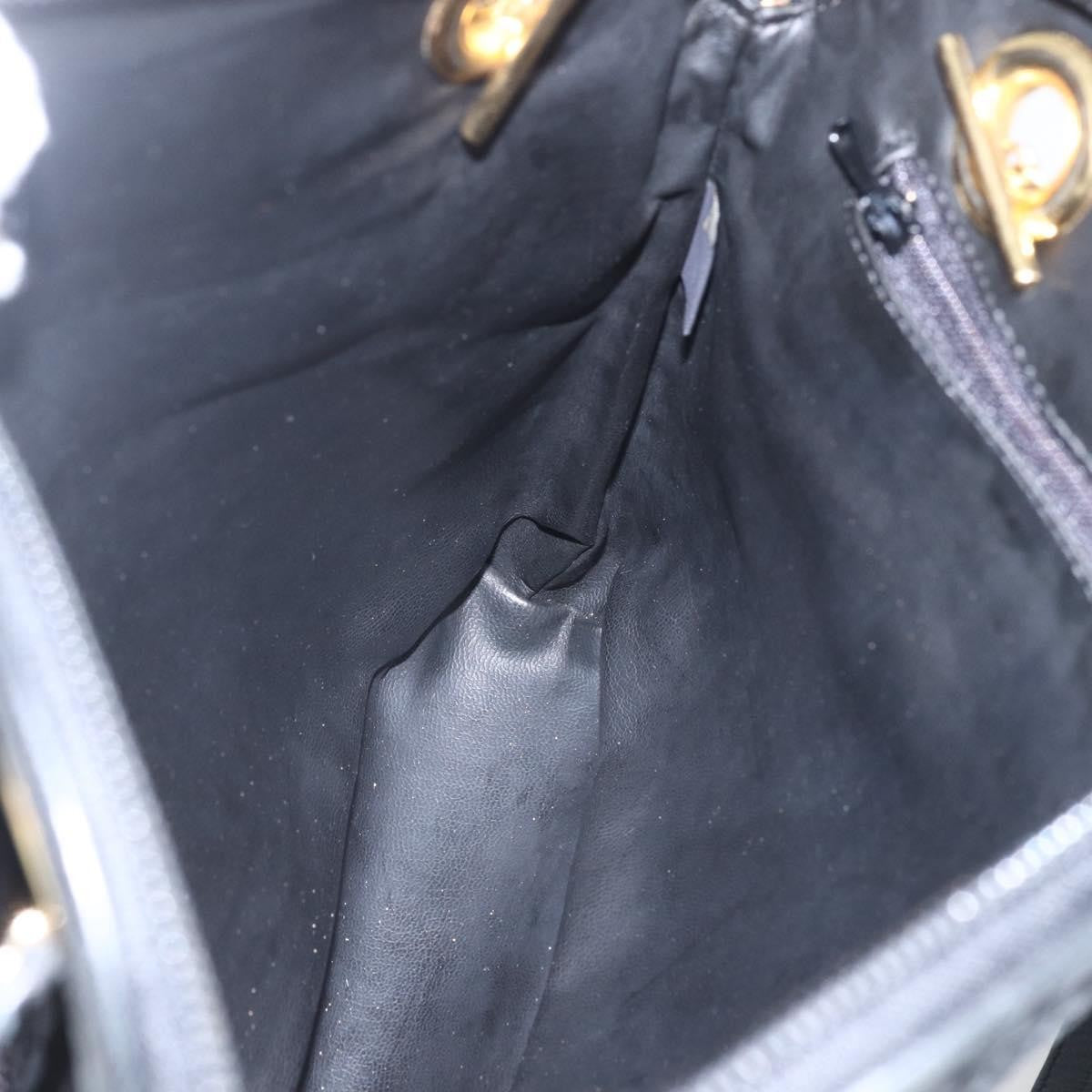 Bally Vintage Chain Shoulder Bag Quilted Leather, BLACK, LEATHER, Shoulder bag