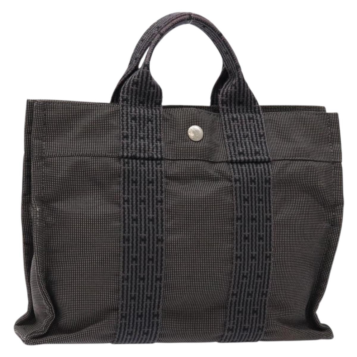 Hermes Fourre Tout Tote Canvas, GRAY, CANVAS, Tote bag