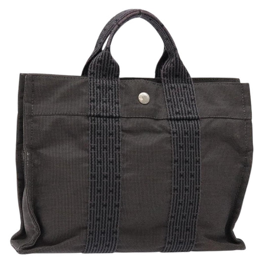 Hermes Fourre Tout Tote Canvas, GRAY, CANVAS, Tote bag