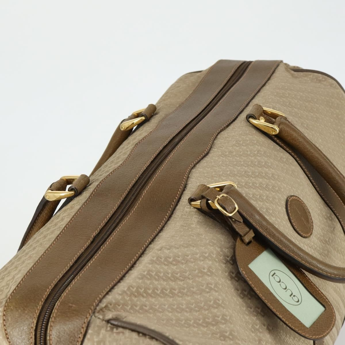 Gucci Vintage Boston Bag Canvas, BEIGE, CANVAS, Travel bag
