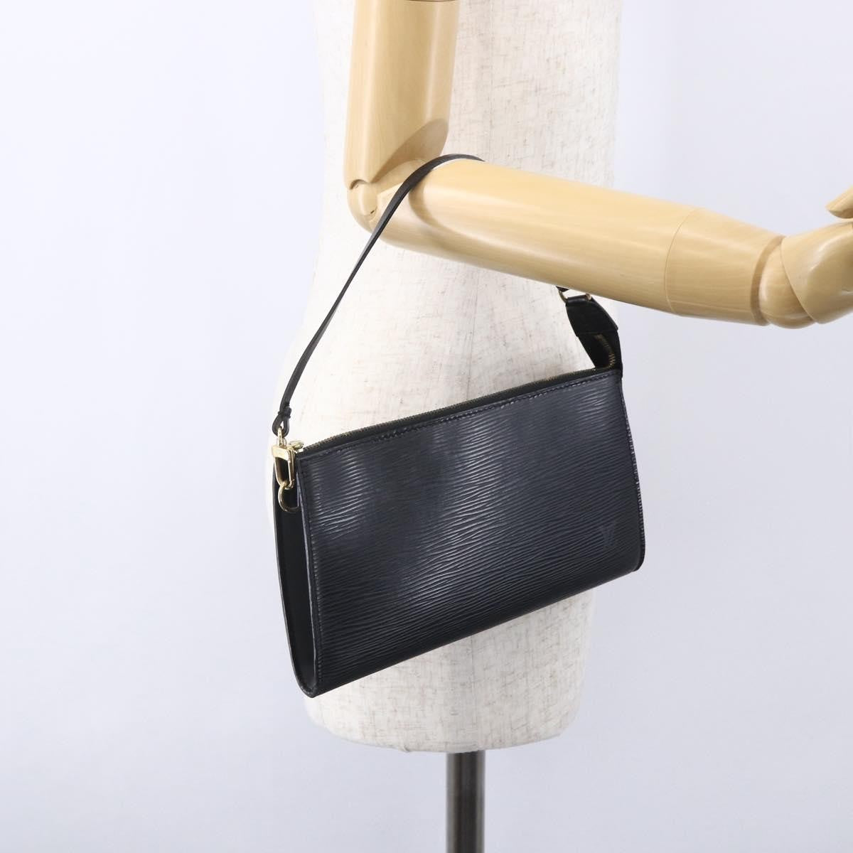 Louis Vuitton Pochette Accessoires Epi Leather, BLACK, LEATHER, Clutche & pouche