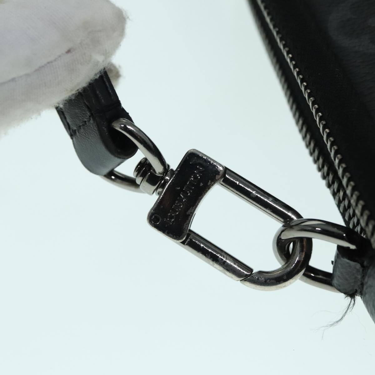 Louis Vuitton Double Phone Pouch Reverse Monogram Eclipse Canvas, GRAY, CANVAS, Tech accessory