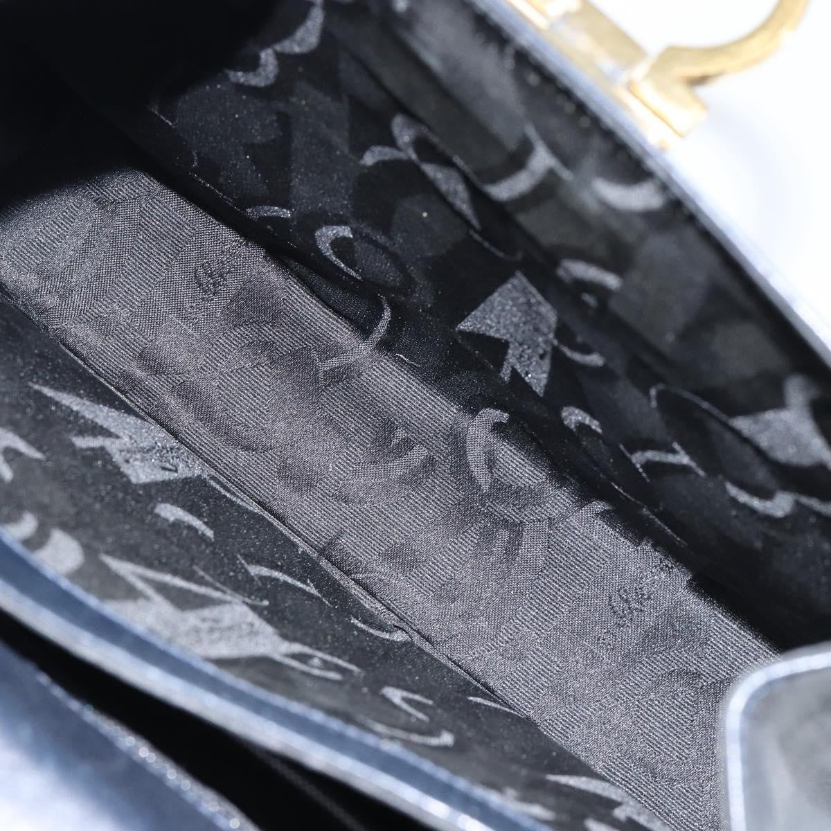 Salvatore Ferragamo Gancini Convertible Top Handle Bag Leather, NAVY, LEATHER, Handbag