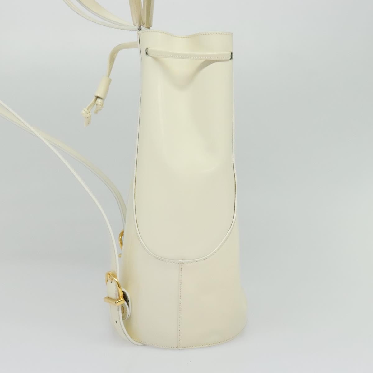 Salvatore Ferragamo Vintage Gancini Backpack Patent Leather, WHITE, PATENT_LEATHER, Backpack