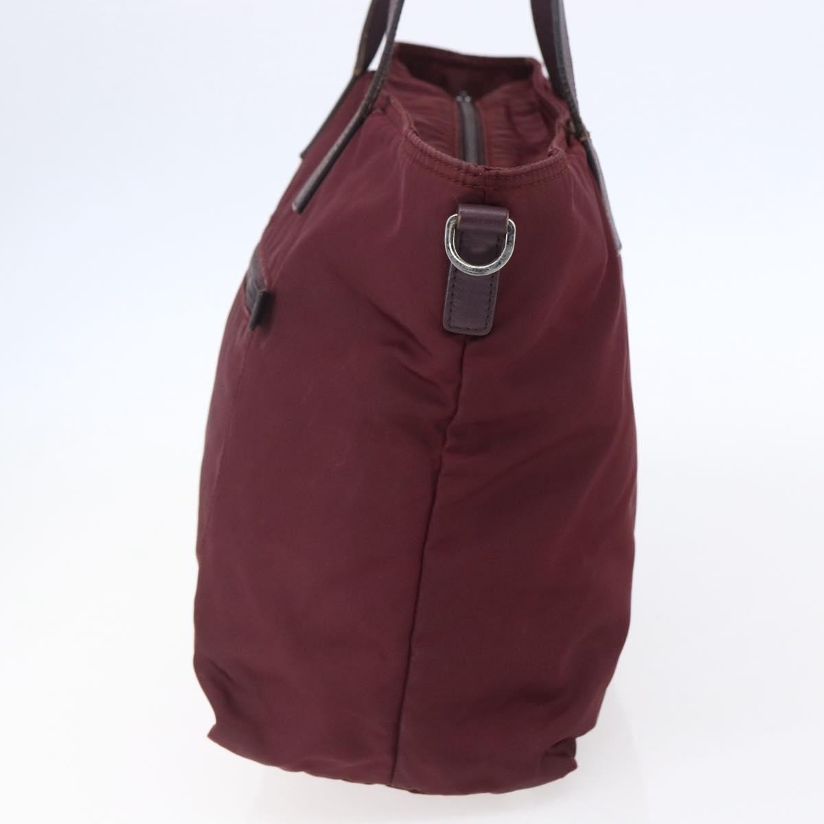 Prada Vintage Zip Tote Tessuto, BURGUNDY, NYLON, Tote bag