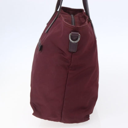 Prada Vintage Zip Tote Tessuto, BURGUNDY, NYLON, Tote bag