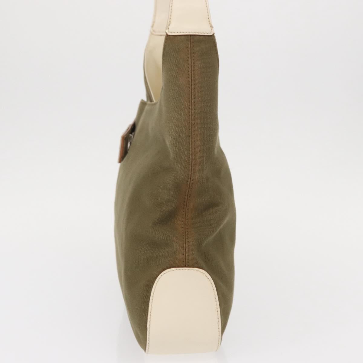 Salvatore Ferragamo Gancini Shoulder Bag Canvas, KHAKI, CANVAS, Shoulder bag