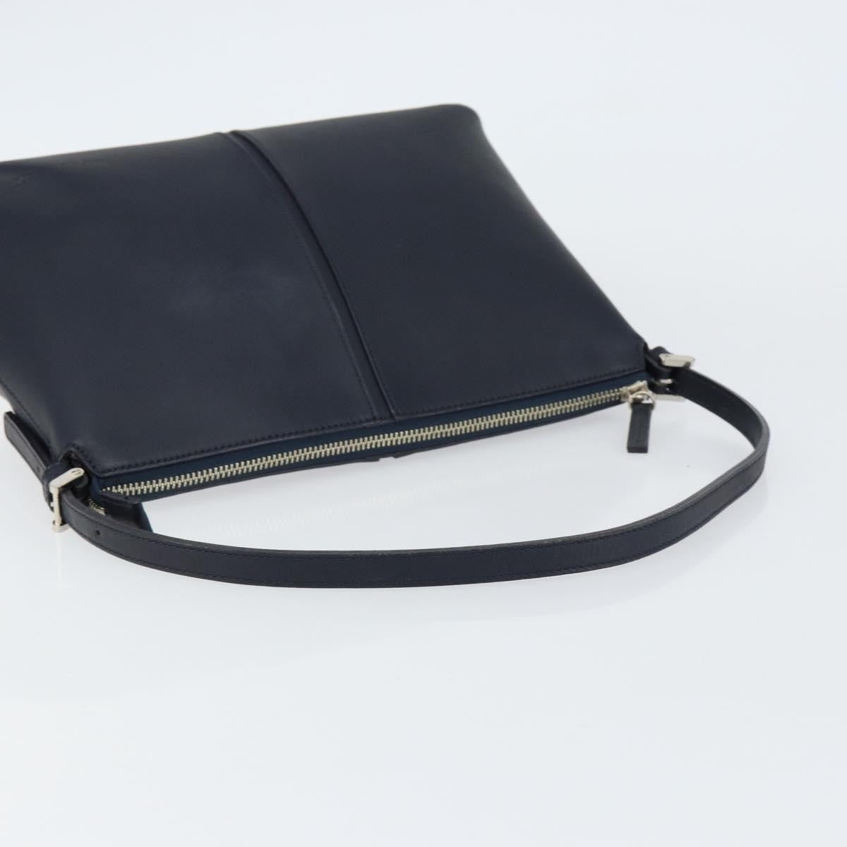 Burberry Vintage Shoulder Bag Leather, NAVY, LEATHER, Shoulder bag