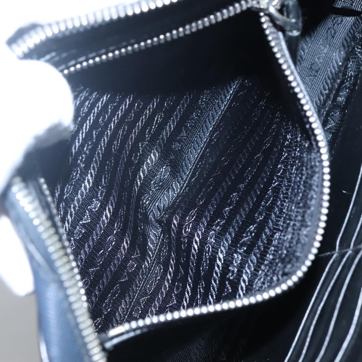 Prada Zip Pochette Saffiano Leather, NAVY, LEATHER, Clutche & pouche