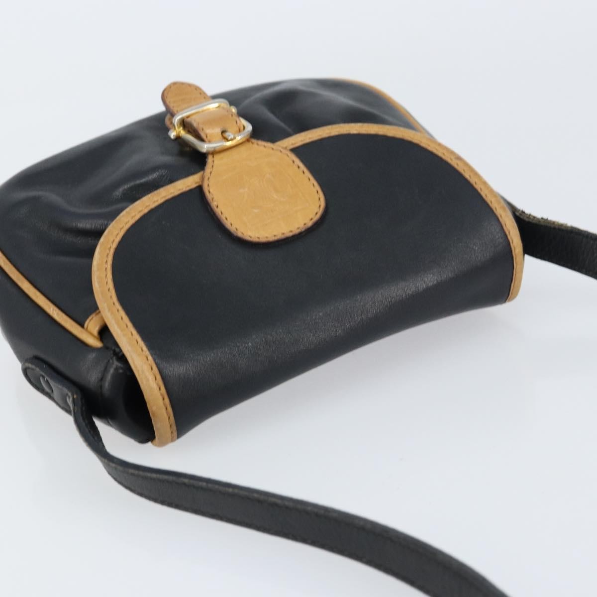 Celine Vintage Shoulder Bag Leather, BLACK, LEATHER, Shoulder bag
