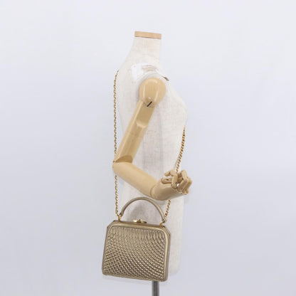 Bally Vintage Handbag Quilted Leather, GOLD, LEATHER, Handbag