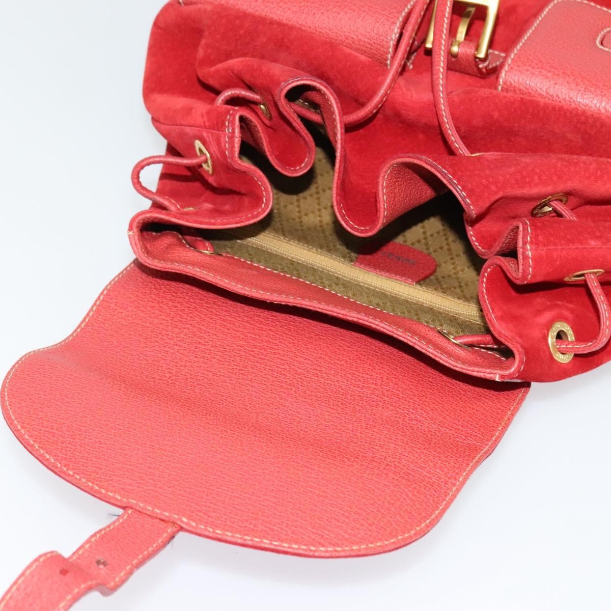 Gucci Bamboo Tassel Backpack Suede, RED, SUEDE, Backpack
