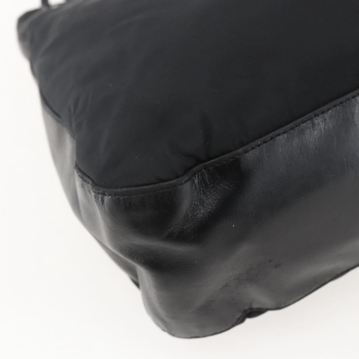 Prada Chain Shoulder Bag Tessuto, BLACK, NYLON, Shoulder bag