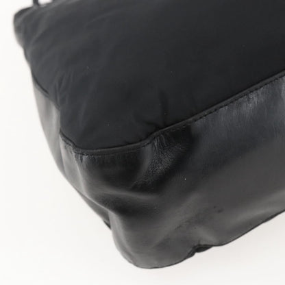 Prada Chain Shoulder Bag Tessuto, BLACK, NYLON, Shoulder bag
